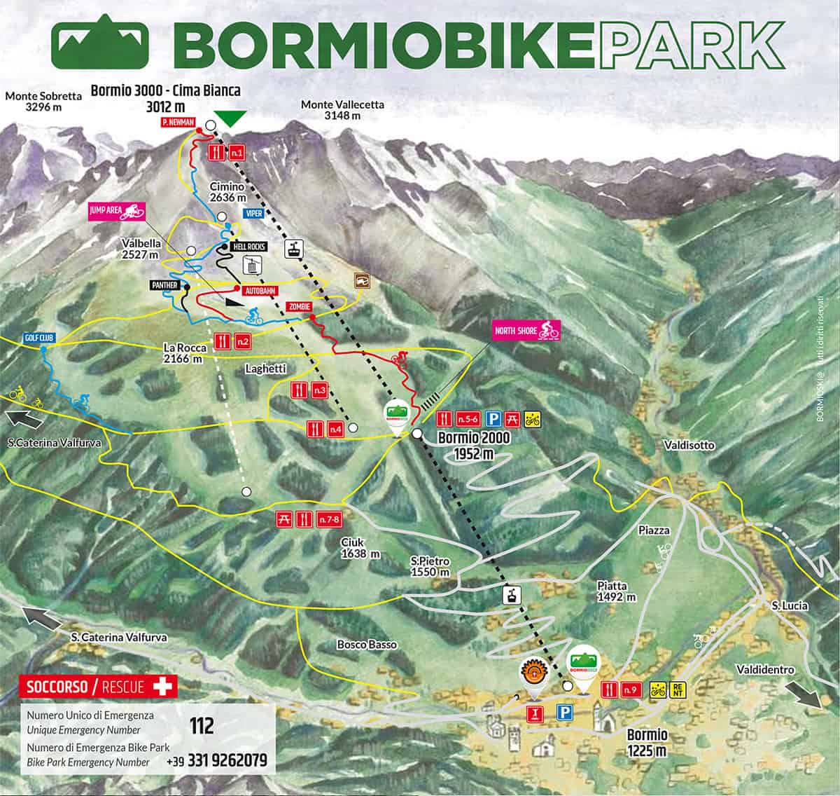 bormio bike park mappa sentieri