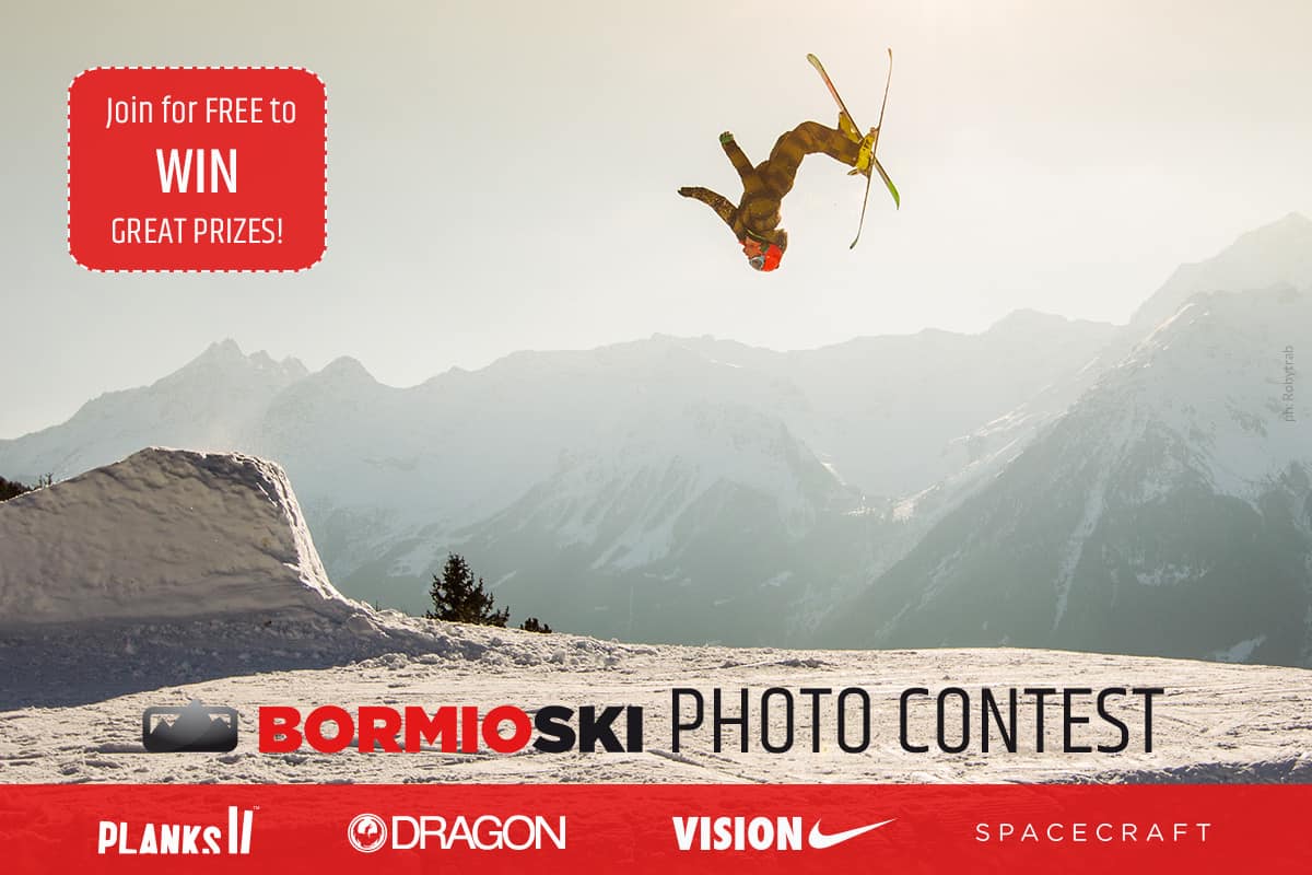 Photo Contest 2016: poster concorso. Sciatore esegue un salto mortale
