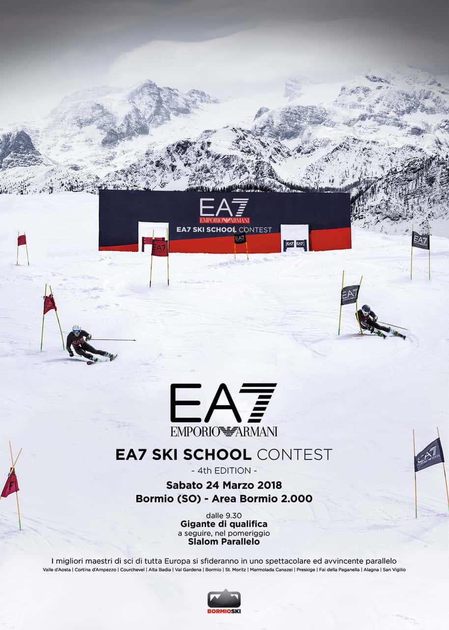 ea7 ski school contest: la locandina di bormio 2018