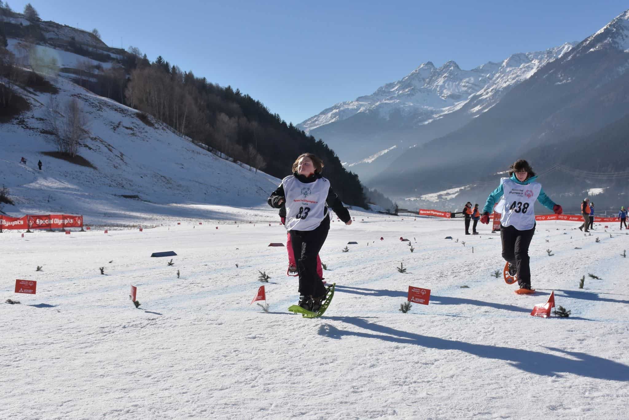 special olympics italia: corsa con racchette da neve a bormio