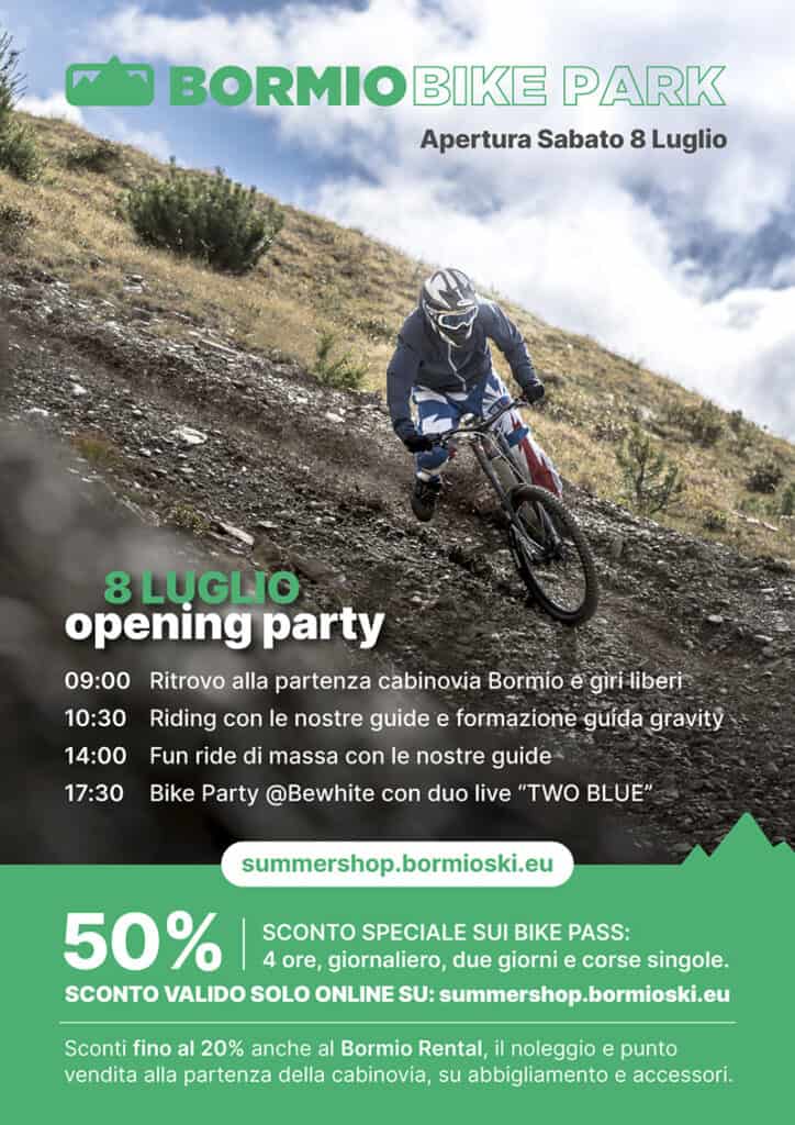 Locandina opening party bormio bike park