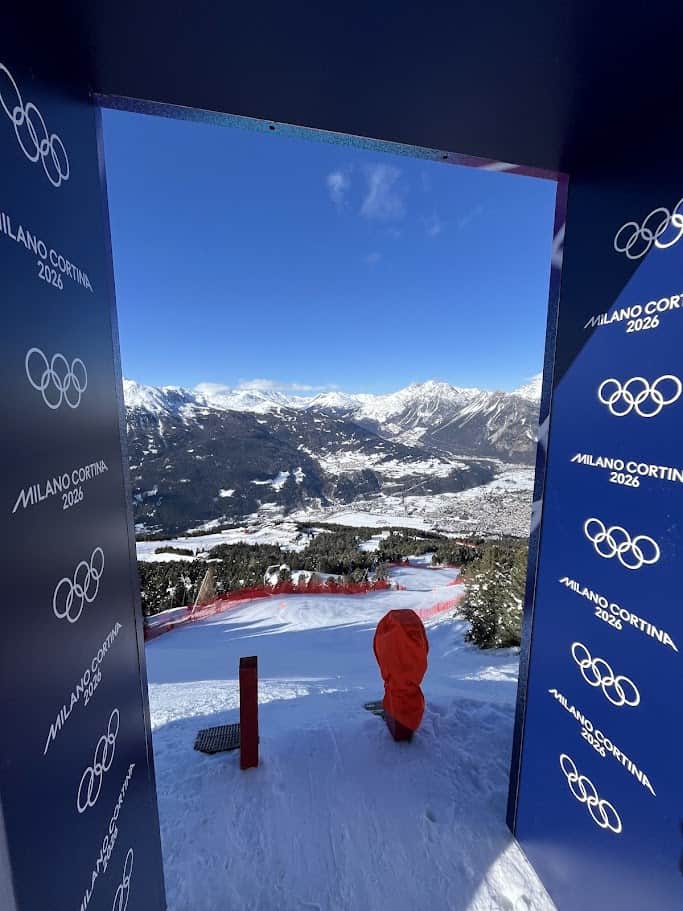 vista dal cancelletto di partenza della discesa libera, pista stelvio bormio, olimpiadi milano cortina 2026